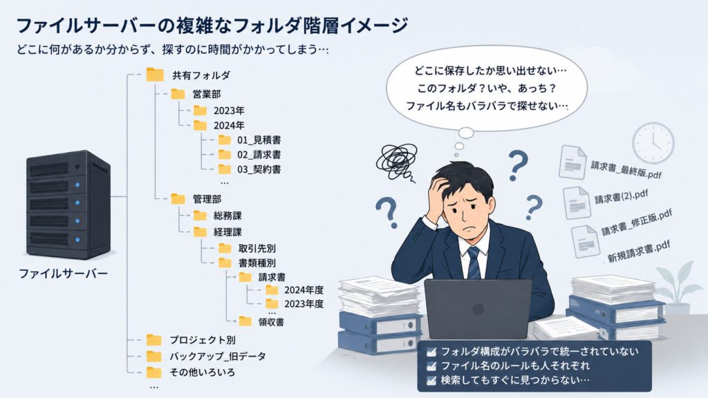 ファイルサーバーの複雑なフォルダ階層